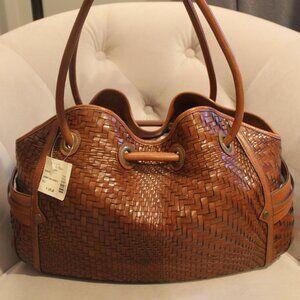 Cole Haan Denney Woven leather large tote New with tags